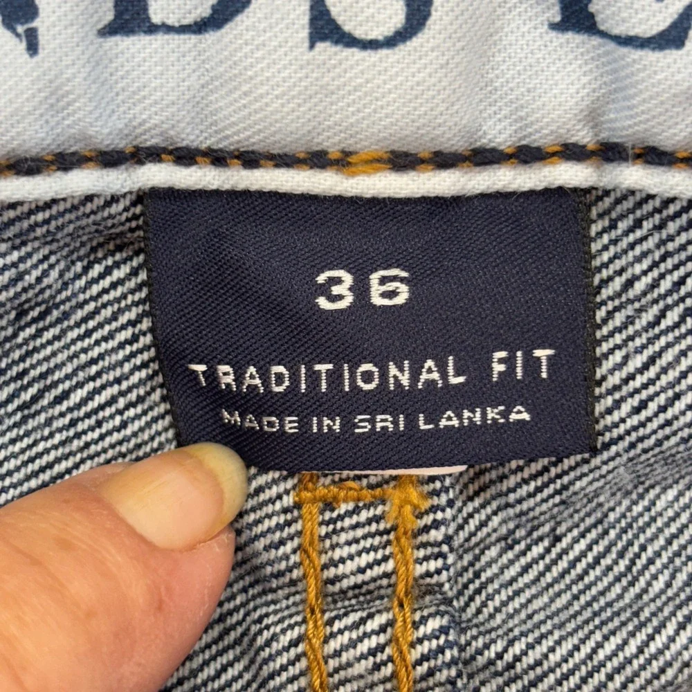 Lands' End Jeans Mens 36‎ Blue Traditional Fit Straight Leg Dark Wash Denim